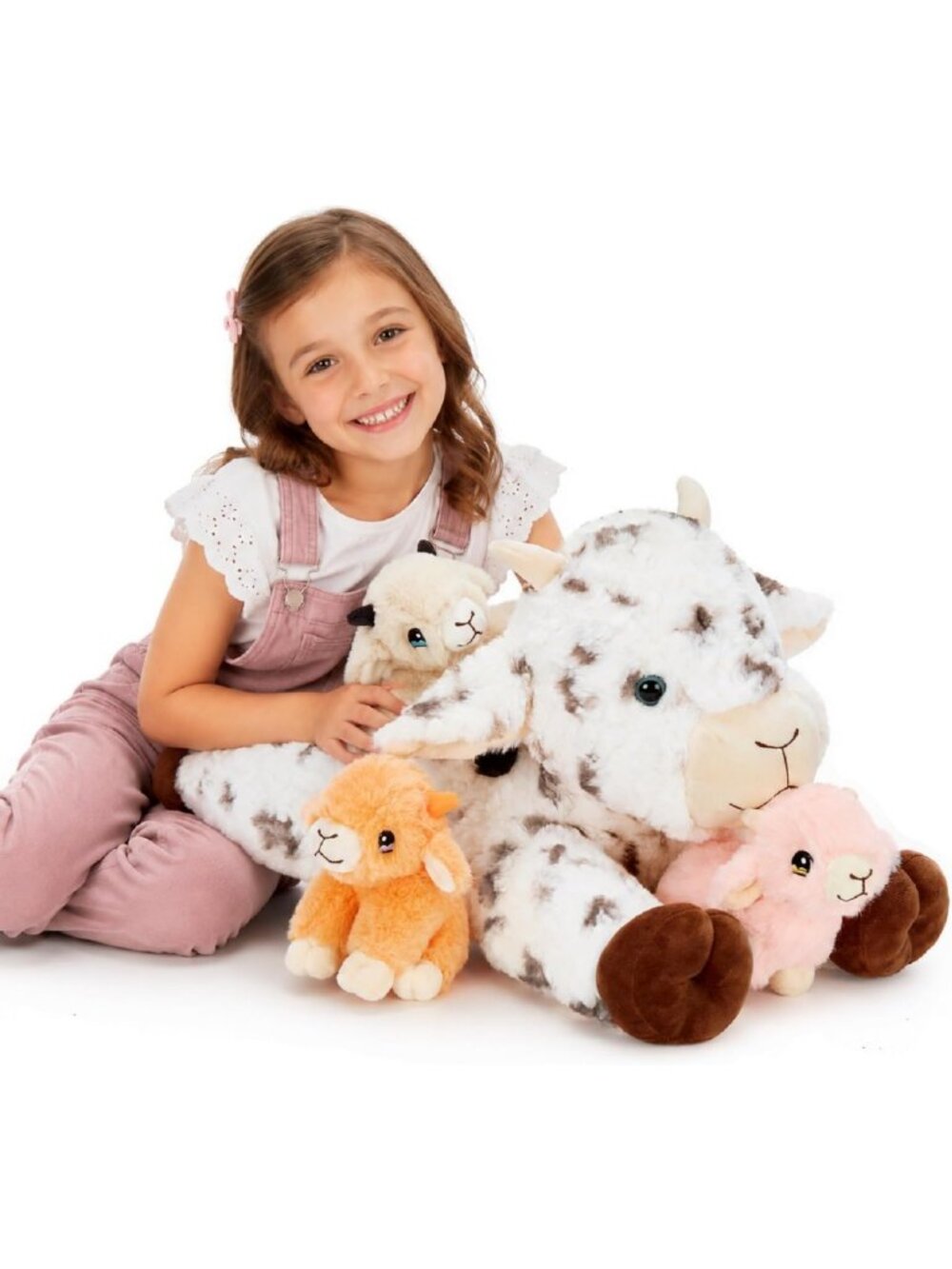Cozy 4-Piece Large Lamb Plush Stuffed Animal Toy Set - Perfect for Kids & Decor